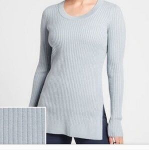 ATHLETA Glacial Blue Ribbed Crew neck Sweater